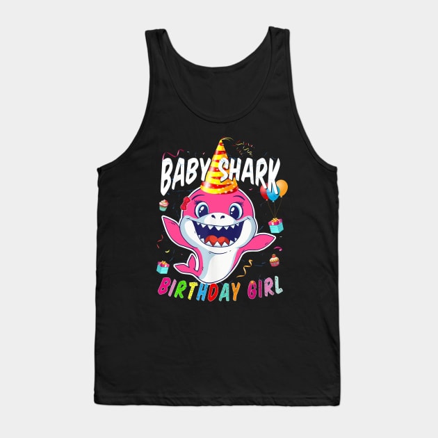 Birthday Girl Baby Shark T-Shirt Tank Top by woodsqhn1